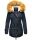 Navahoo warme Damen Winter Jacke mit Teddyfell B399 Navy Größe XS - Gr. 34