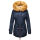 Navahoo warme Damen Winter Jacke mit Teddyfell B399 Navy Größe XS - Gr. 34