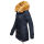 Navahoo warme Damen Winter Jacke mit Teddyfell B399 Navy Größe XS - Gr. 34