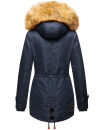 Navahoo warme Damen Winter Jacke mit Teddyfell B399 Navy Größe S - Gr. 36