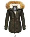 Navahoo warme Damen Winter Jacke mit Teddyfell B399...