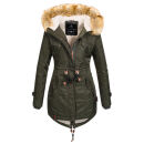 Navahoo warme Damen Winter Jacke mit Teddyfell B399 Grün Größe XS - Gr. 34