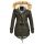 Navahoo warme Damen Winter Jacke mit Teddyfell B399 Grün Größe M - Gr. 38