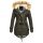 Navahoo warme Damen Winter Jacke mit Teddyfell B399 Grün Größe L - Gr. 40
