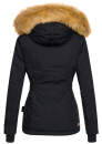 Navahoo warme Damen Winter Jacke mit Kunstfell B392 Schwarz Größe XS - Gr. 34