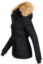 Navahoo warme Damen Winter Jacke mit Kunstfell B392 Schwarz Größe S - Gr. 36