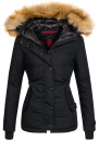 Navahoo warme Damen Winter Jacke mit Kunstfell B392 Schwarz Größe XL - Gr. 42