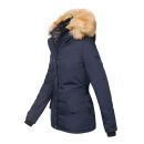 Navahoo warme Damen Winter Jacke mit Kunstfell B392 Navy Größe L - Gr. 40