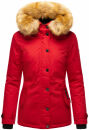 Navahoo warme Damen Winter Jacke mit Kunstfell B392 Rot Größe XS - Gr. 34