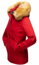 Navahoo warme Damen Winter Jacke mit Kunstfell B392 Rot Größe XS - Gr. 34