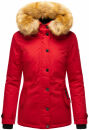 Navahoo warme Damen Winter Jacke mit Kunstfell B392 Rot Größe S - Gr. 36