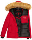 Navahoo warme Damen Winter Jacke mit Kunstfell B392 Rot Größe S - Gr. 36