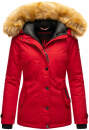 Navahoo warme Damen Winter Jacke mit Kunstfell B392 Rot Größe M - Gr. 38