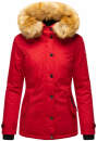 Navahoo warme Damen Winter Jacke mit Kunstfell B392 Rot Größe M - Gr. 38