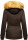 Navahoo warme Damen Winter Jacke mit Kunstfell B392 Braun Größe XS - Gr. 34