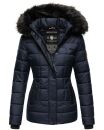 Marikoo warme Damen Winter Jacke Steppjacke B391 Dunkelblau Größe S - Gr. 36