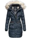 Navahoo Paula Damen Winter Jacke Mantel Parka warm gefütterte Winterjacke B383 Navy Größe M - Gr. 38