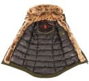 Navahoo Daria warme Damen Winterjacke Parka mit Kunstfell Kragen B380 Grün Größe XS - Gr. 34