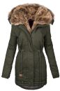 Navahoo Daria warme Damen Winterjacke Parka mit Kunstfell Kragen B380 Grün Größe XL - Gr. 42