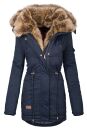 Navahoo Daria warme Damen Winterjacke Parka mit Kunstfell Kragen B380 Navy Größe XS - Gr. 34