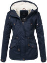 Marikoo Manolya Damen Winter Jacke Parka mit Teddyfell B376 Blau Größe XS - Gr. 34