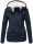 Marikoo Manolya Damen Winter Jacke Parka mit Teddyfell B376 Blau Größe XS - Gr. 34