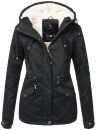 Marikoo Manolya Damen Winter Jacke Parka mit Teddyfell B376 Schwarz Größe XS - Gr. 34