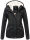 Marikoo Manolya Damen Winter Jacke Parka mit Teddyfell B376 Schwarz Größe XS - Gr. 34