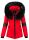Navahoo Damen Winter Jacke Designer Parka mit Kunstfell B369 Rot Größe S - Gr. 36