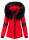 Navahoo Damen Winter Jacke Designer Parka mit Kunstfell B369 Rot Größe XL - Gr. 42