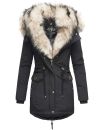 Navahoo 2in1 Damen Winter Jacke Parka warm mit Kunstfell B365 Schwarz Größe S - Gr. 36