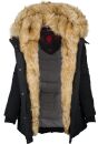 Navahoo 2in1 Damen Winter Jacke Parka warm mit Kunstfell B365 Schwarz Größe XXL - Gr. 44