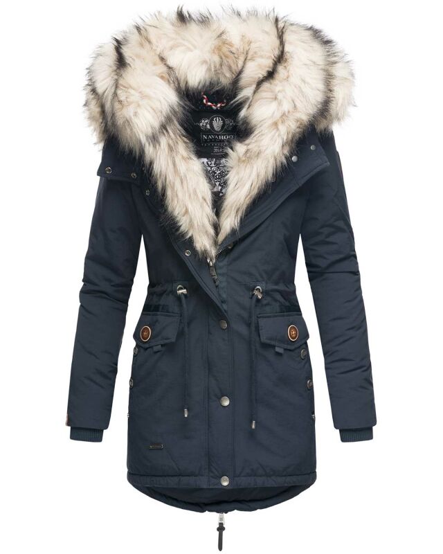 Navahoo 2in1 Damen Winter Jacke Parka warm mit Kunstfell B365 Navy Größe M - Gr. 38