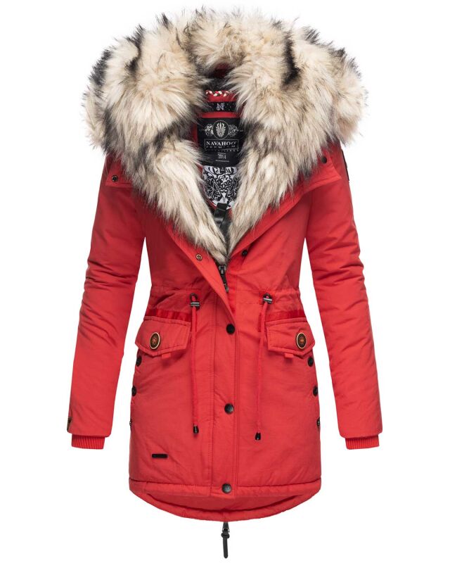 Navahoo 2in1 Damen Winter Jacke Parka warm mit Kunstfell B365 Rot Größe XS - Gr. 34