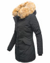 Marikoo Damen Winter Jacke Parka warm gefüttert B362 Schwarz Größe S - Gr. 36