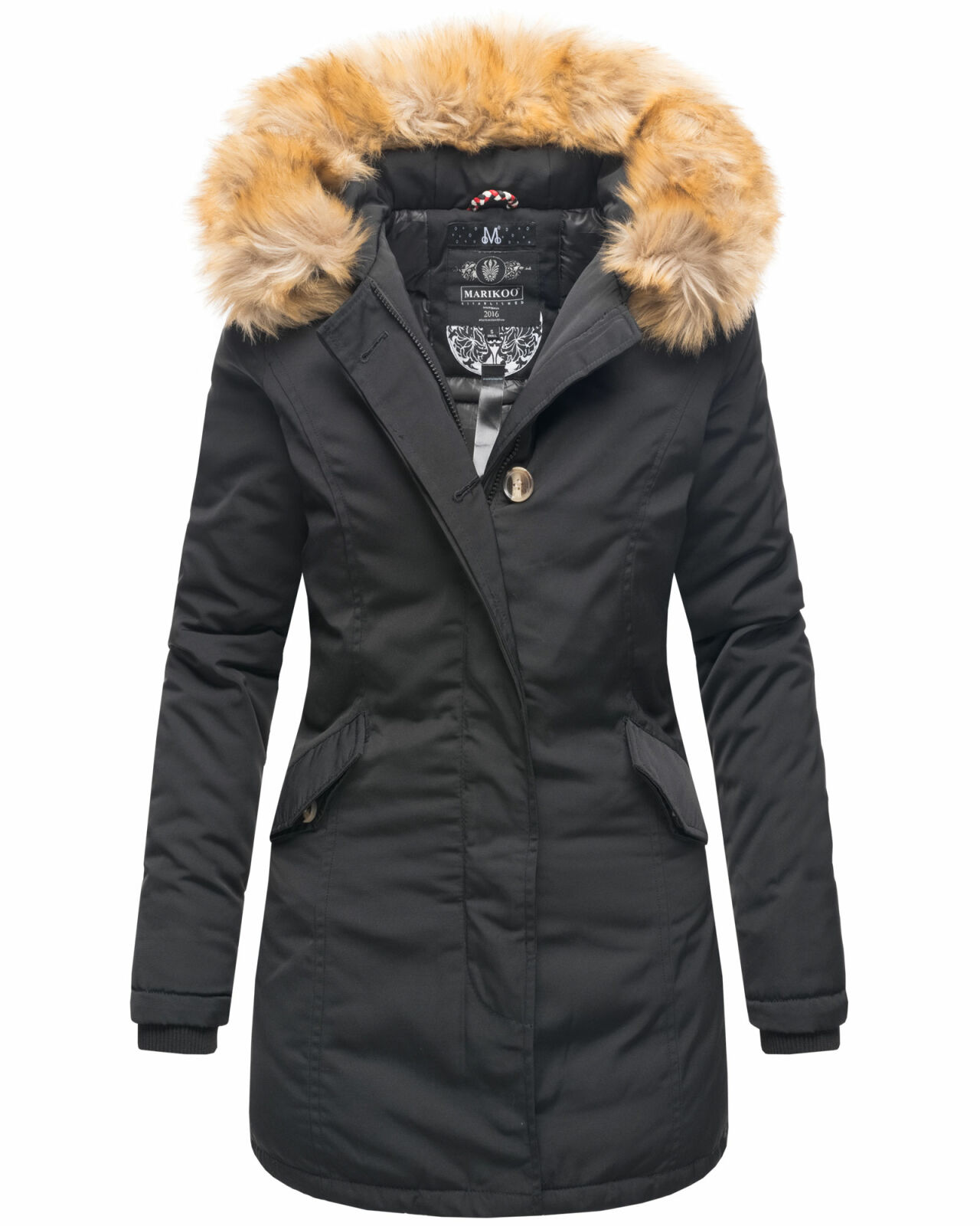 schwarze winter jacken damen