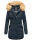 Marikoo Damen Winter Jacke Parka warm gefüttert B362 Dunkelblau Größe XS - Gr. 34