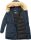 Marikoo Damen Winter Jacke Parka warm gefüttert B362 Dunkelblau Größe XS - Gr. 34