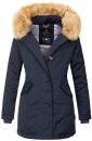 Marikoo Damen Winter Jacke Parka warm gefüttert B362 Dunkelblau Größe S - Gr. 36