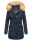 Marikoo Damen Winter Jacke Parka warm gefüttert B362 Dunkelblau Größe XL - Gr. 42