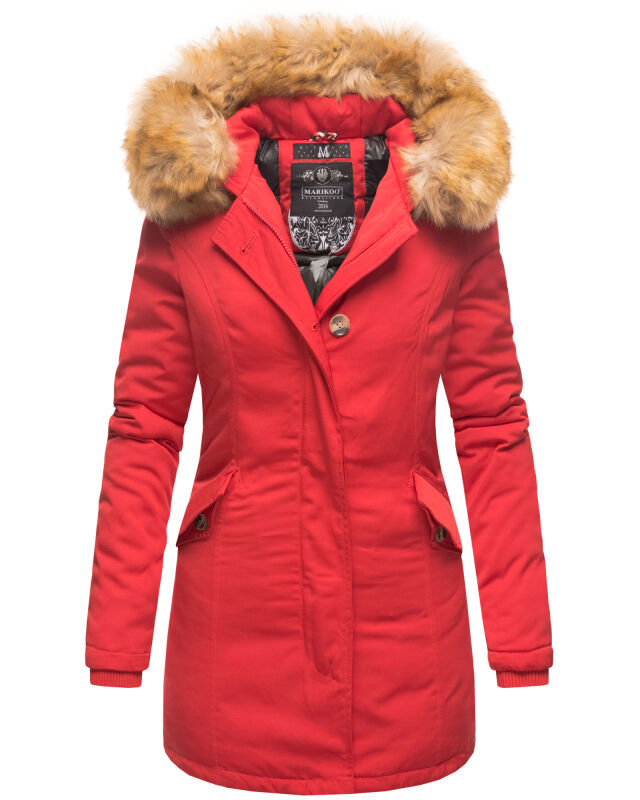 Marikoo Damen Winter Jacke Parka warm gefüttert B362 Rot Größe XXL - Gr. 44