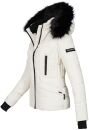 Navahoo Damen Winter Jacke warm gefüttert Teddyfell B361 Weiss Größe S - Gr. 36