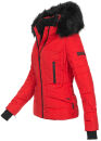 Navahoo Damen Winter Jacke warm gefüttert Teddyfell B361 Rot Größe XS - Gr. 34