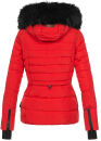 Navahoo Damen Winter Jacke warm gefüttert Teddyfell B361 Rot Größe XS - Gr. 34