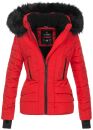 Navahoo Damen Winter Jacke warm gefüttert Teddyfell B361 Rot Größe S - Gr. 36