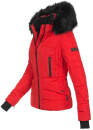 Navahoo Damen Winter Jacke warm gefüttert Teddyfell B361 Rot Größe S - Gr. 36