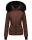 Navahoo Damen Winter Jacke warm gefüttert Teddyfell B361 Schoko Größe XS - Gr. 34