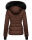 Navahoo Damen Winter Jacke warm gefüttert Teddyfell B361 Schoko Größe XS - Gr. 34