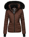 Navahoo Damen Winter Jacke warm gefüttert Teddyfell B361 Schoko Größe S - Gr. 36