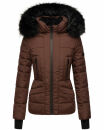 Navahoo Damen Winter Jacke warm gefüttert Teddyfell B361 Schoko Größe S - Gr. 36